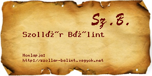 Szollár Bálint névjegykártya