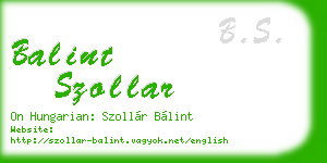 balint szollar business card