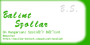 balint szollar business card